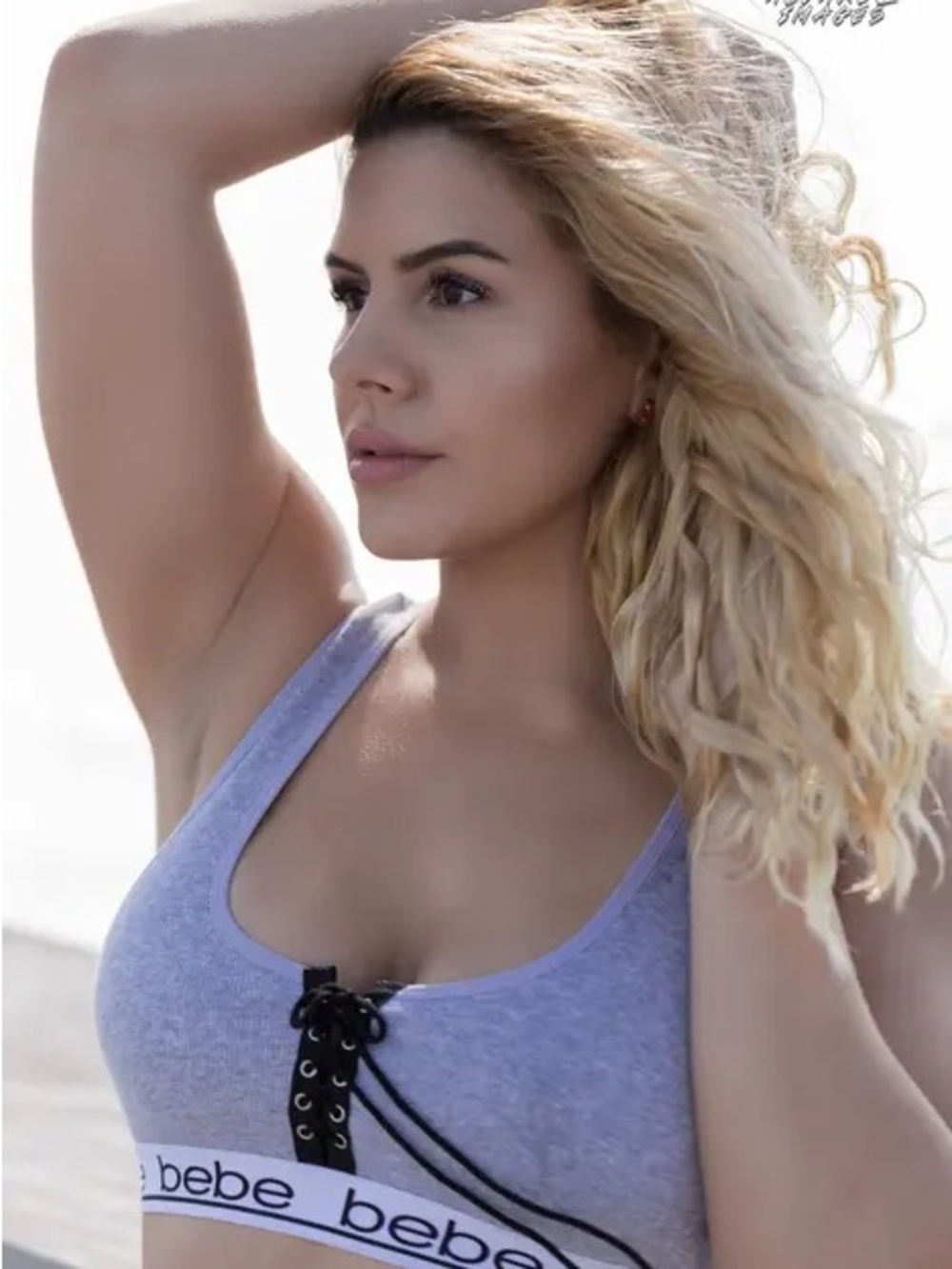 bebe Lavender Lace-Up Sports Bralette